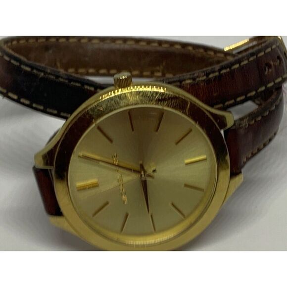 Michael Kors MK2256 Women's Brown Leather Analog Dial Quartz Wrist Watch GE165 - Picture 6 of 11